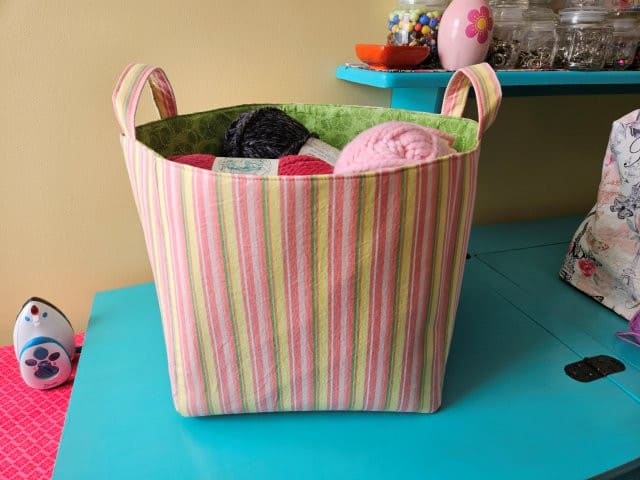 How to Sew a Square Fabric Basket with Handles