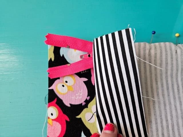 Open the zipper before sewing