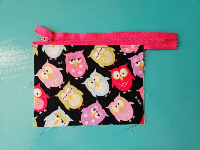 One side of the zipper finished