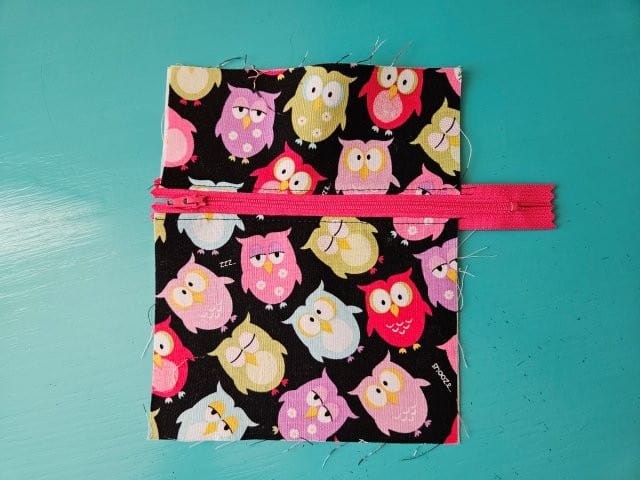 Picture of the front of the cell phone bag finished