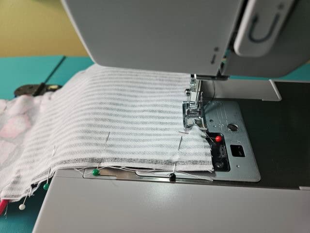 Sew around the perimeter of the bag