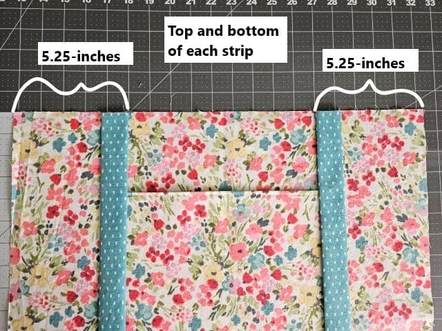 Placement of the accent fabric strips