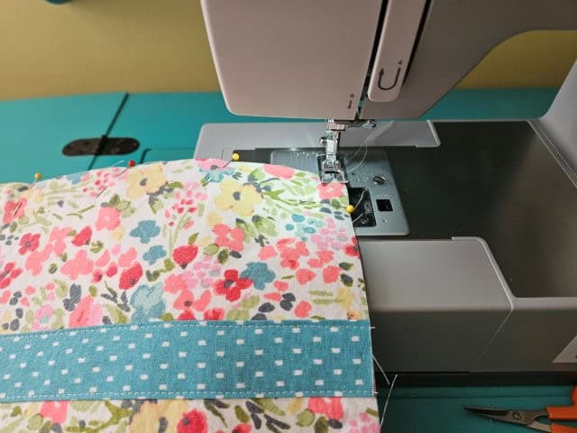 Sew all around to baste the stabilizer