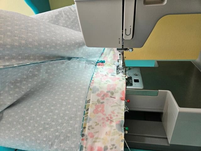 Sew around the top of the tote bag