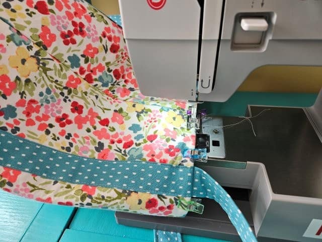 Top stitch around the top of the bag