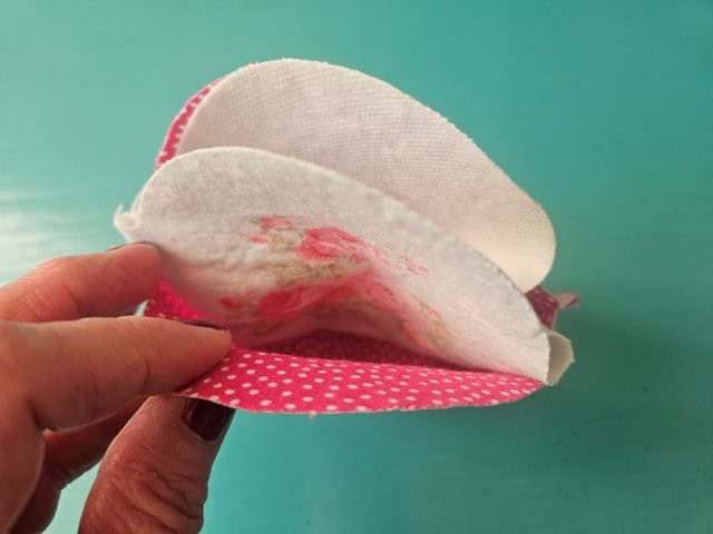 Outer bag inside lining bag right sides together