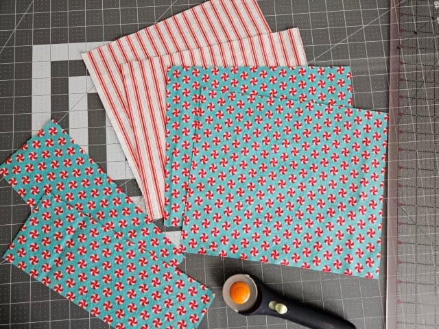 Small tote bag cut fabric pieces