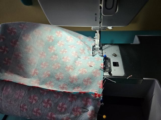 Sew around the top of the tote bag leaving an opening for turning