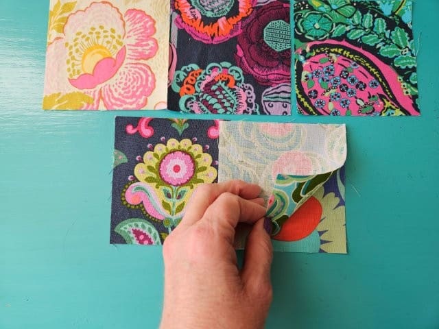 Continuing to sew the squares together