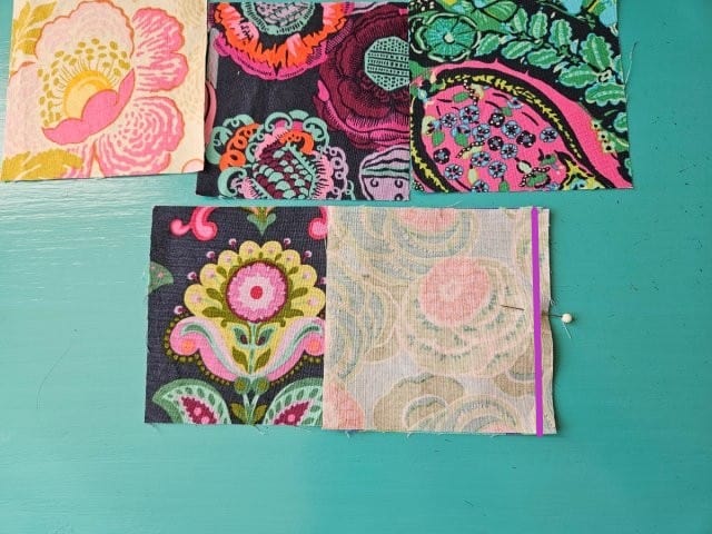 Sew along the right edge of the squares