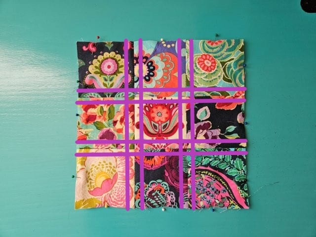 Add more quilting lines to the patchwork
