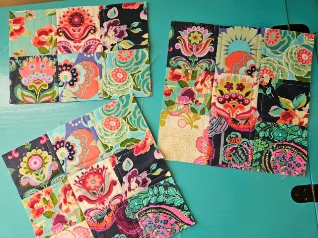 Finished patchwork panels for the crossbody bag