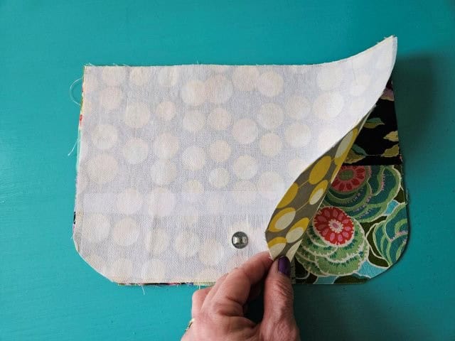 Flap cover pieces right sides together