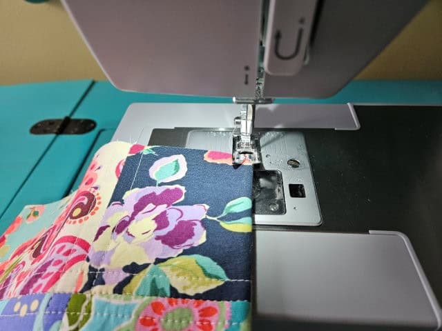 Top stitch the sides and bottom