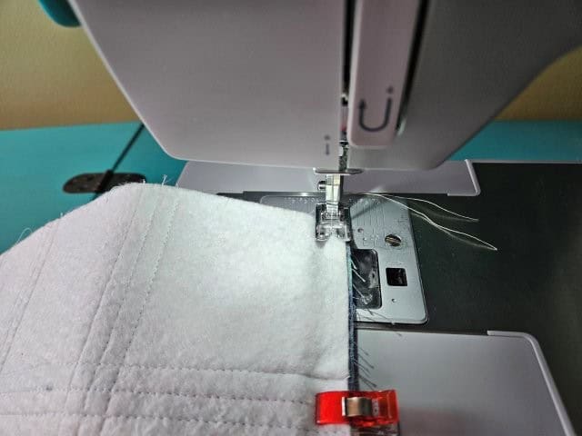 Sewing the outer bag together