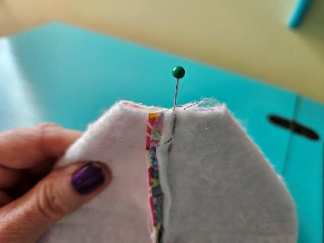 The square bottom ready to sew