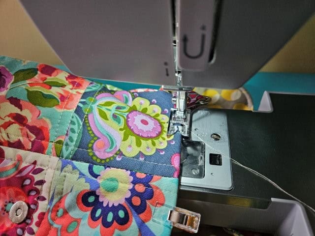 Top stitch around the top of the bag