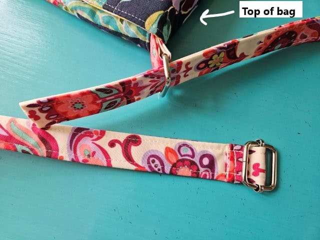 Slide the end of the strap through the ring