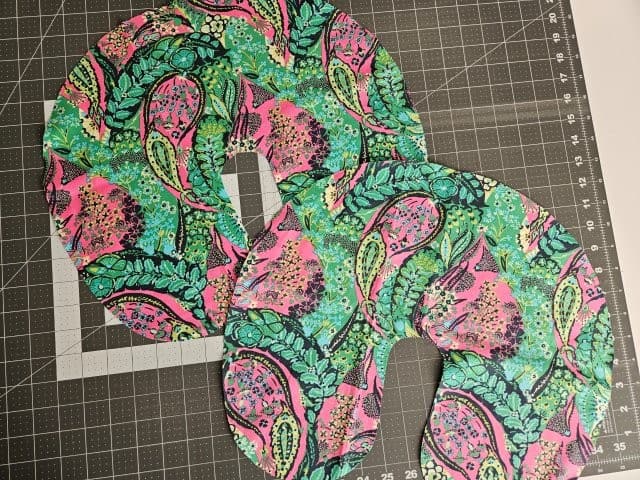 Two neck pillow fabric pieces