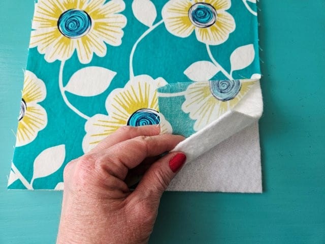 Fabric, batting, and Insul-Bright layered together