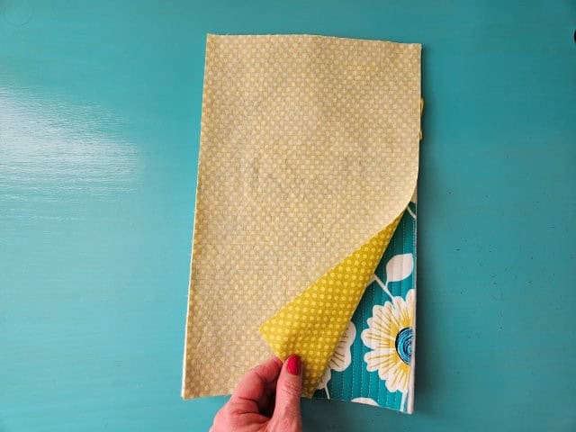 Lining piece on top of outer piece right sides together