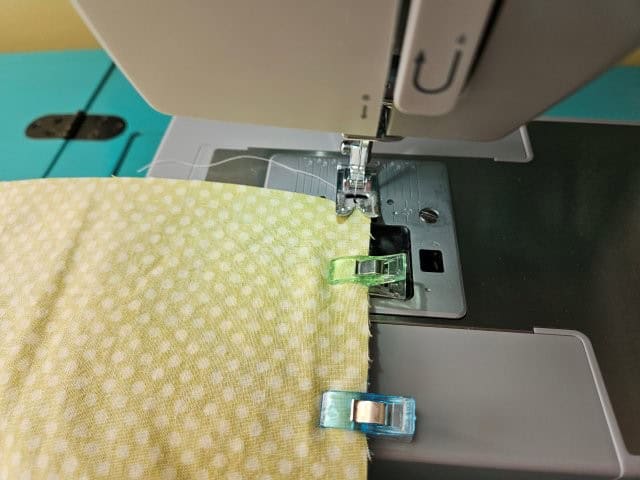 Sewing along the top