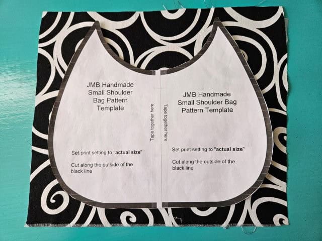 Cut the fabric around the template