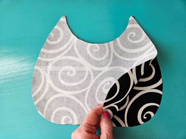 Place the outer fabric pieces right sides together