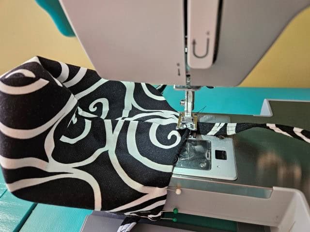 Top stitch around the top of the bag.