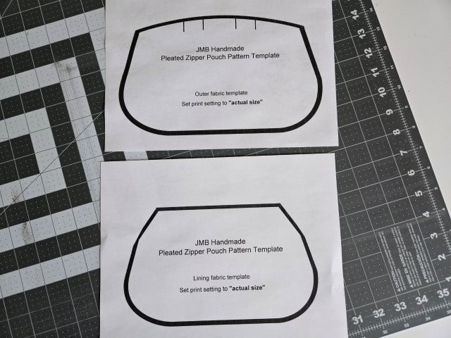 Pleated pouch templates