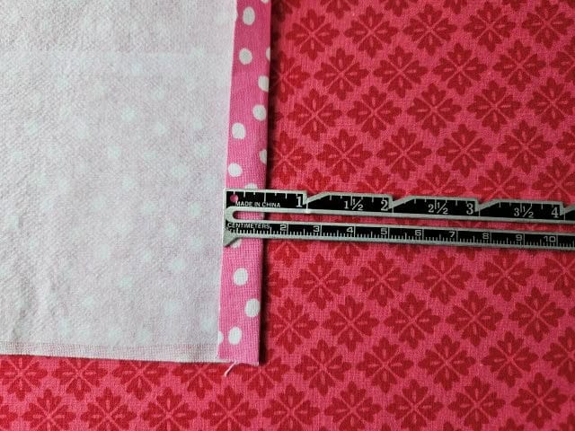 Fold the fabric 1/2-inch and press