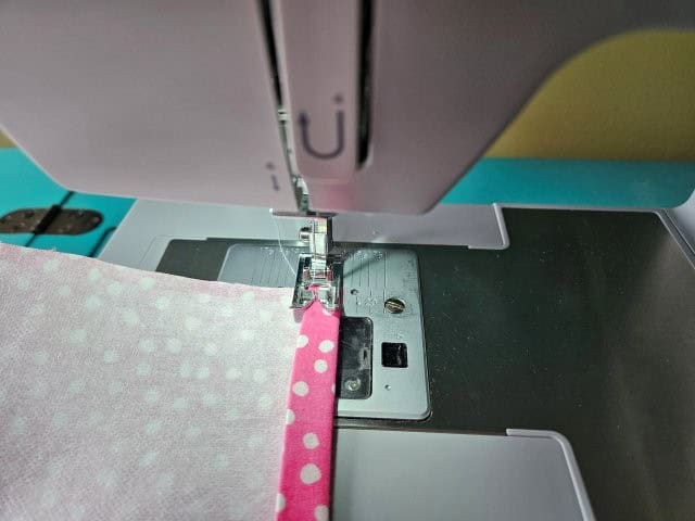 Top stitch along the hem