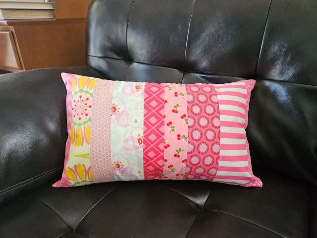 DIY pillow cover pattern using fabric scraps