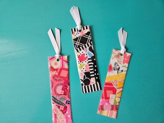 Bookmarks using fabric scraps