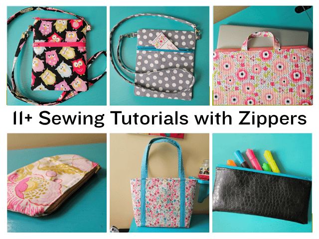 11+ Easy Sewing Tutorials with Zippers
