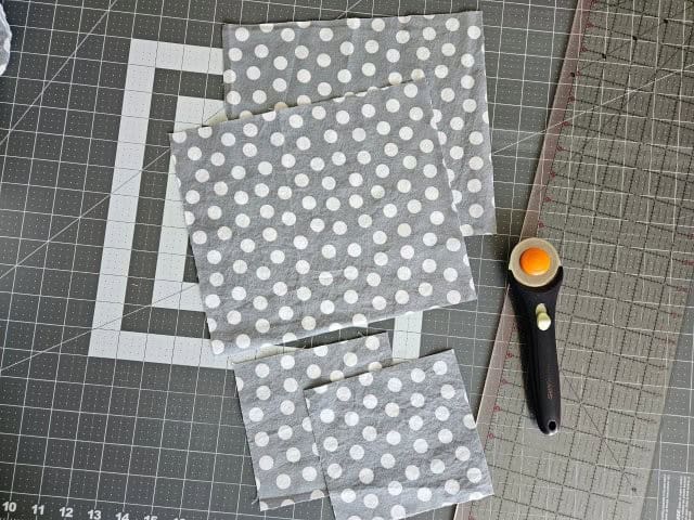 Measure and cut fabric for the tissue box cover