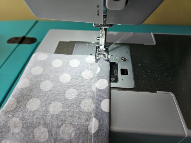 Top stitch along the hem