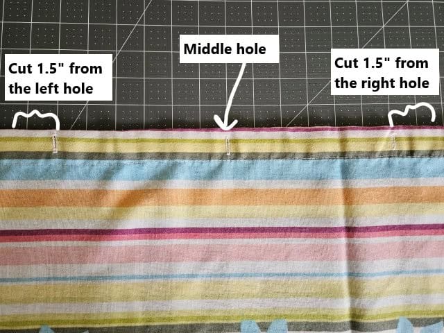 Where to cut at the top of the shower curtain