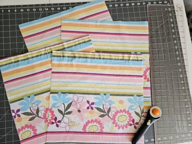 Cut fabric pieces for the body of the drawstring backpack