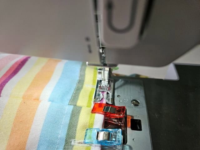 Sew around the top of the bag