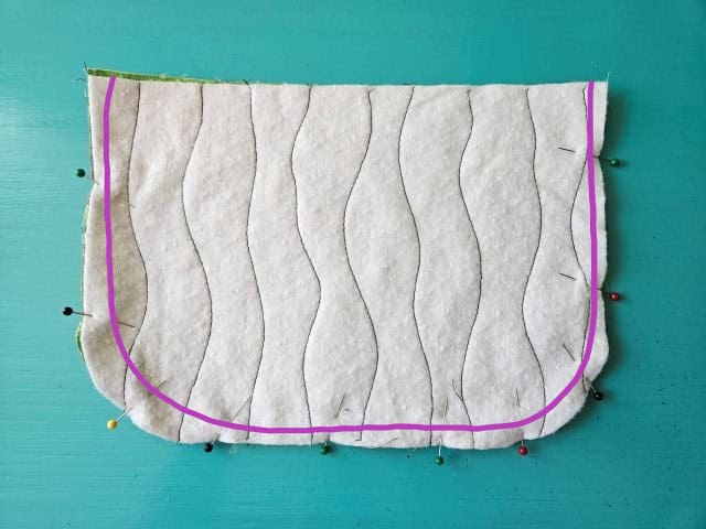 Sew the sides and bottom of the flap cover