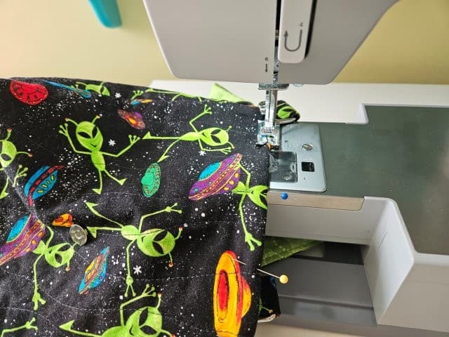 Top stitch around the top of the bag