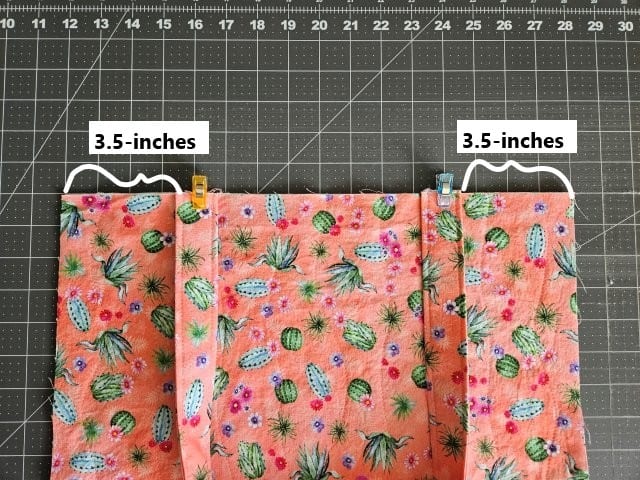 Place the straps 3.5" from each edge