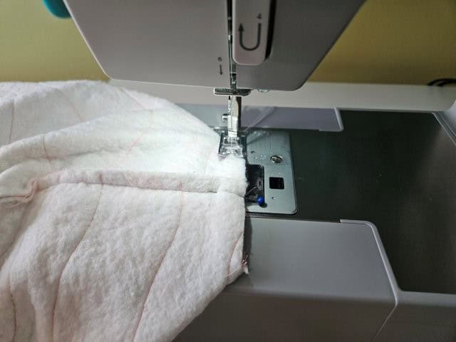 Sew along the edge to square the bottom