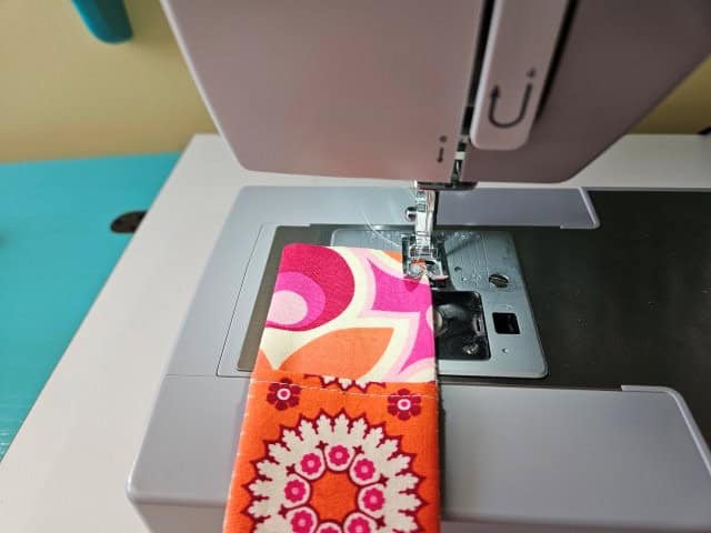 Top stitch around the elastic pen holder