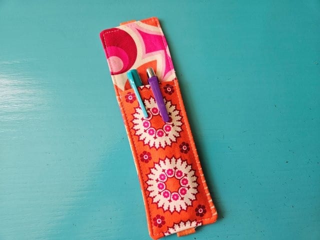 DIY fabric journal bookmark pen holder sewing tutorial
