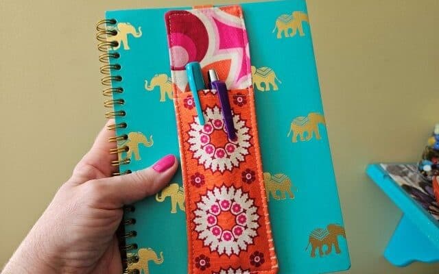 DIY Fabric Journal Bookmark Pen Holder Sewing Tutorial