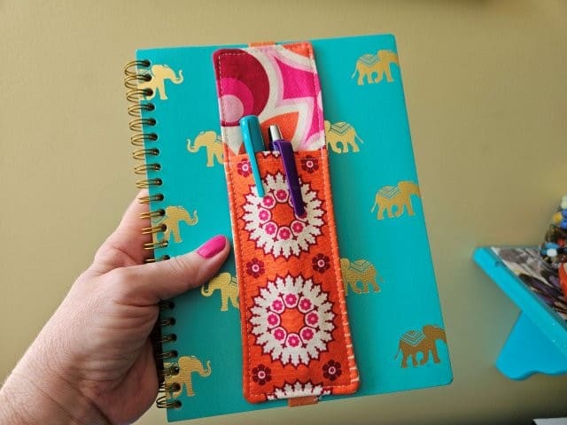 DIY Fabric Journal Bookmark Pen Holder Sewing Tutorial