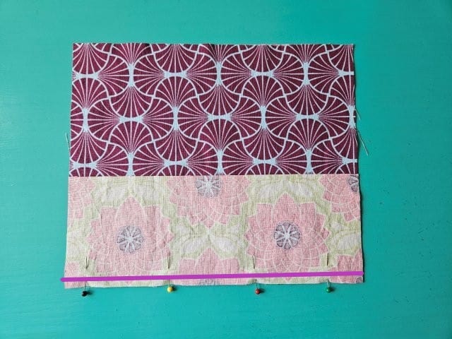 Sew along the bottom edge