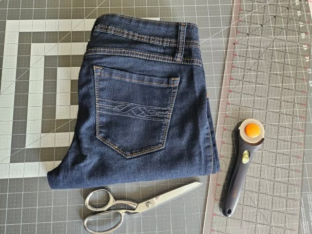 Denim jeans ready to cut